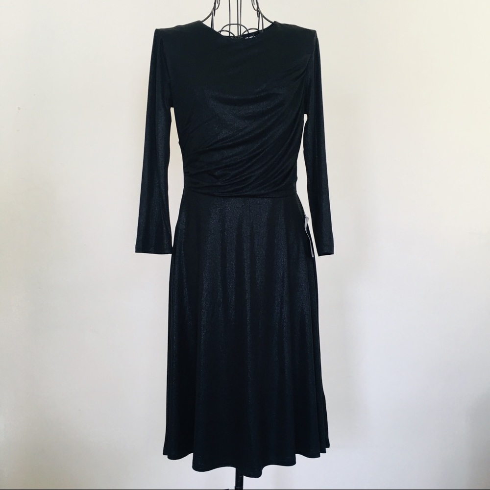 Spense NWT Long Sleeve Foil Draped Dress Womens XS